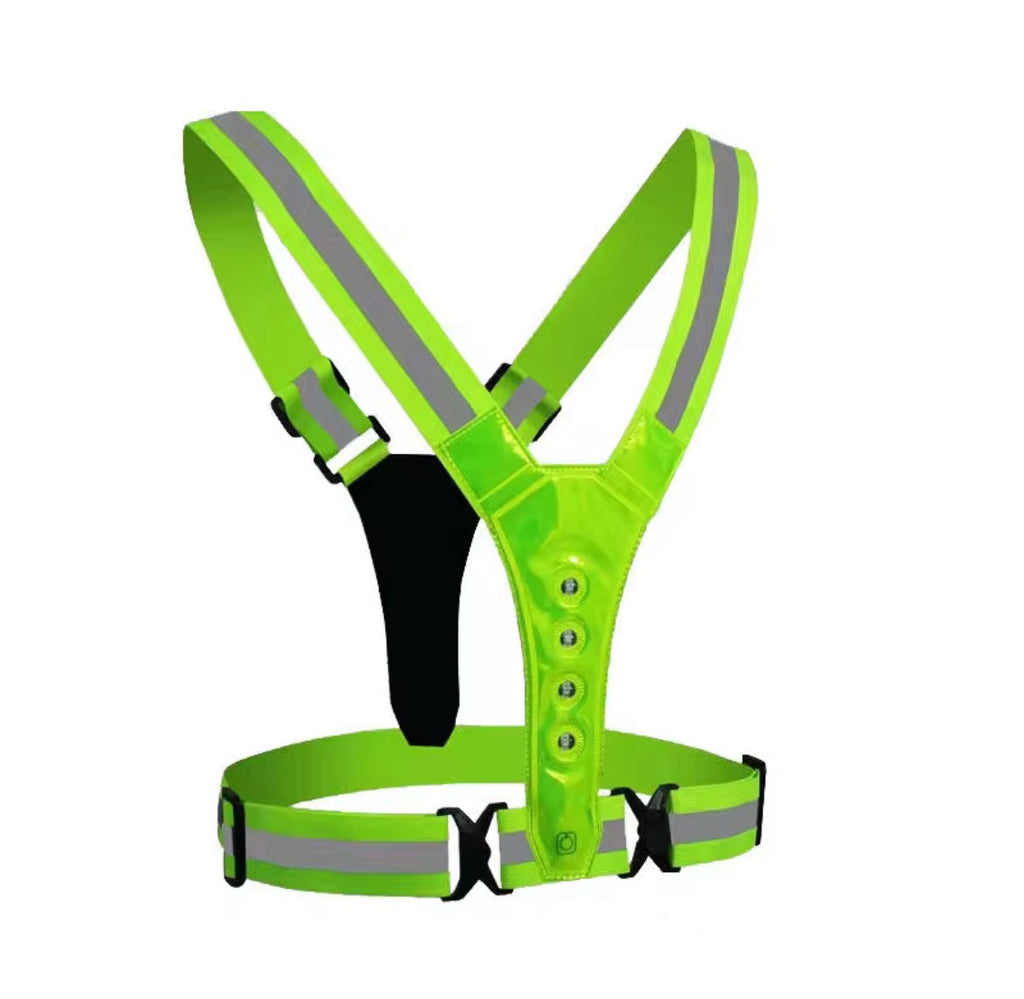 LED Veiligheidsharnas  Reflectie Vest - Groen