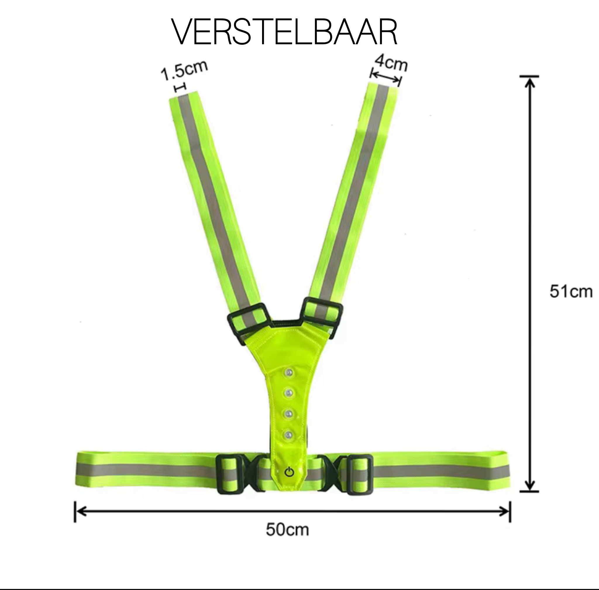 LED Veiligheidsharnas  Reflectie Vest - Groen