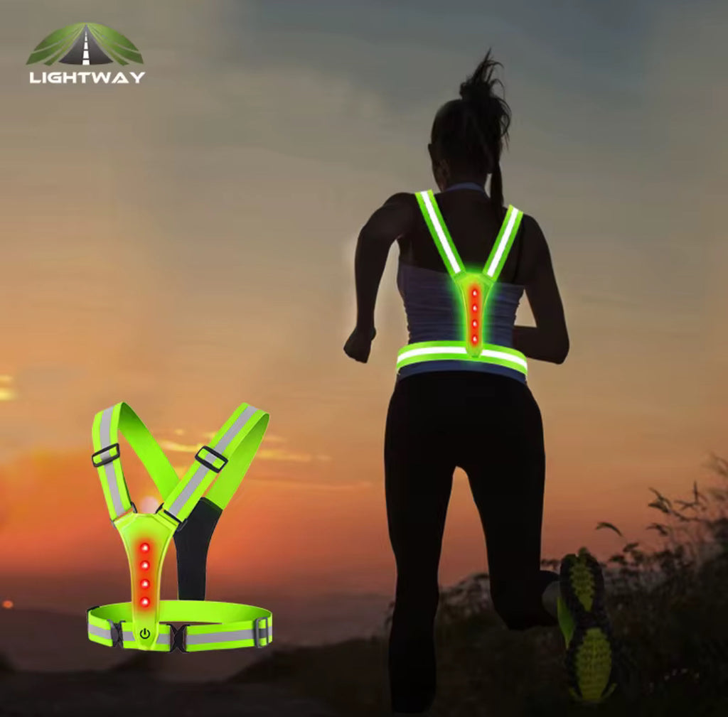 LED Veiligheidsharnas  Reflectie Vest - Groen