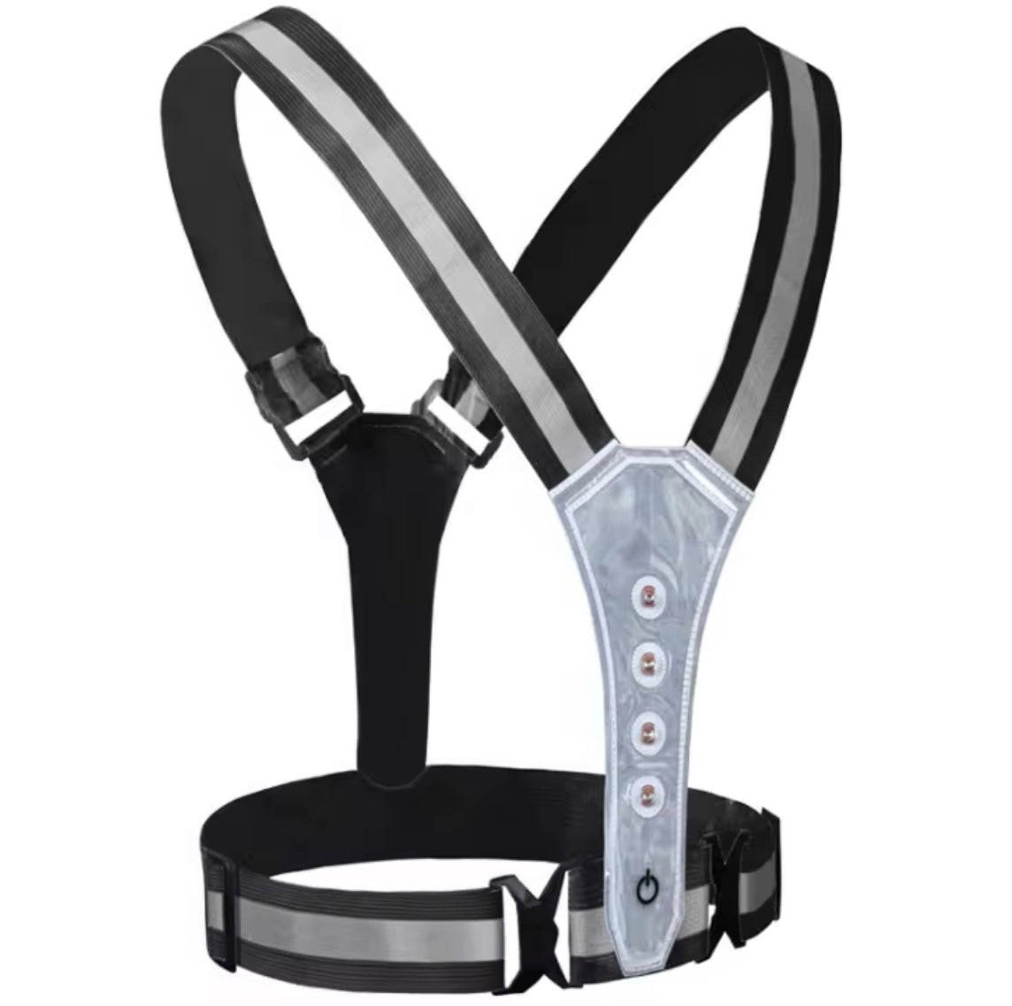 LED Veiligheidsharnas Reflectie vest - Grijs